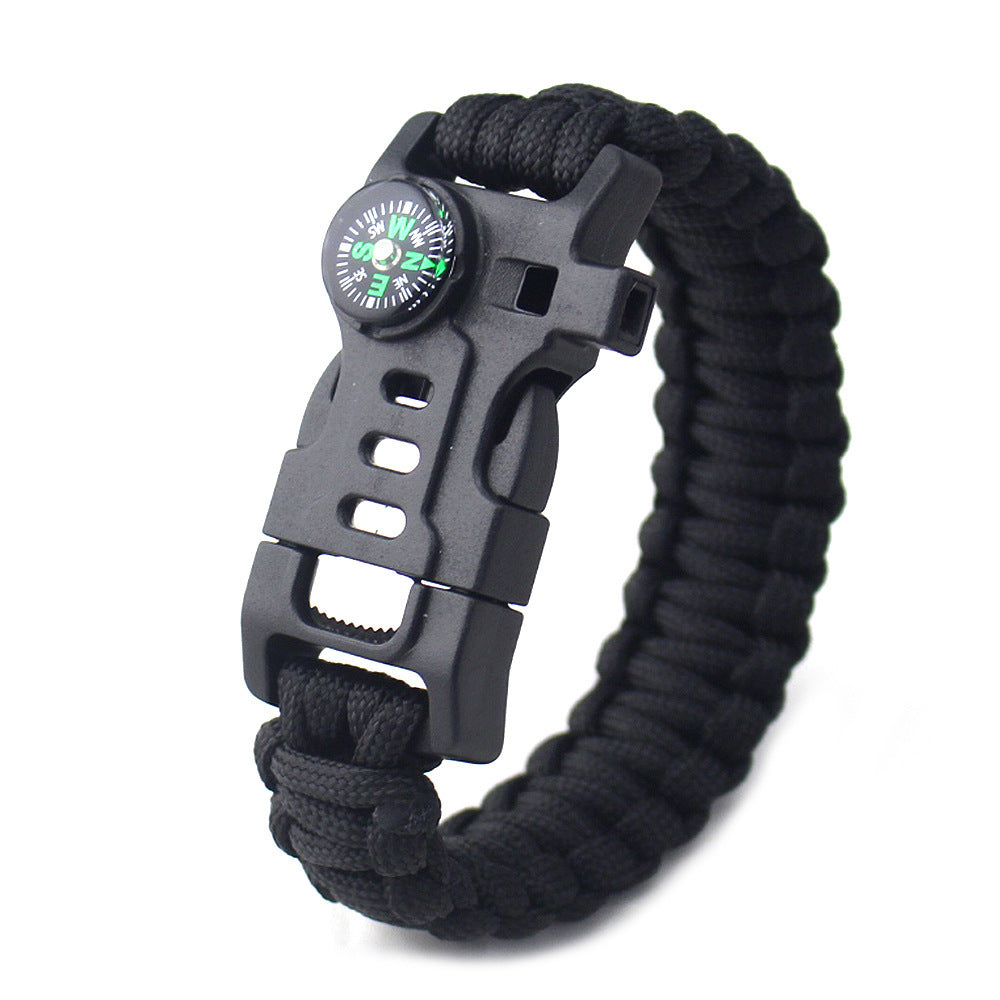 Tactical 5-in-1 Paracord Survival Bracelet – Compass, Whistle, Firestarter & Emergency Rope