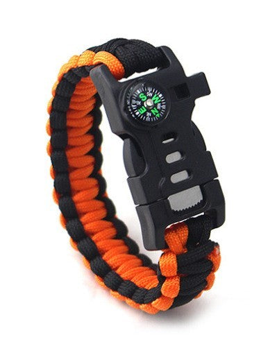 Tactical 5-in-1 Paracord Survival Bracelet – Compass, Whistle, Firestarter & Emergency Rope