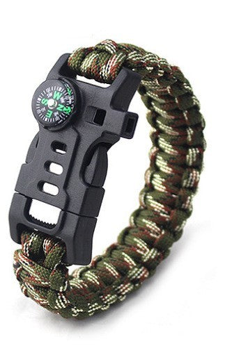 Tactical 5-in-1 Paracord Survival Bracelet – Compass, Whistle, Firestarter & Emergency Rope
