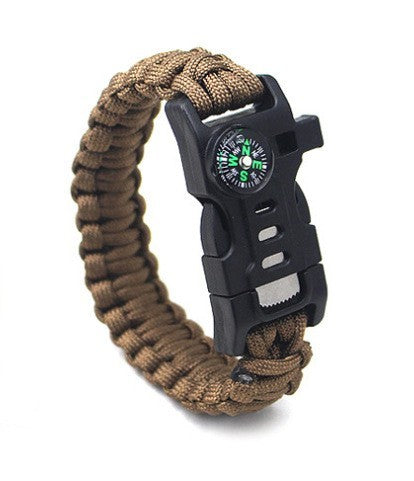Tactical 5-in-1 Paracord Survival Bracelet – Compass, Whistle, Firestarter & Emergency Rope